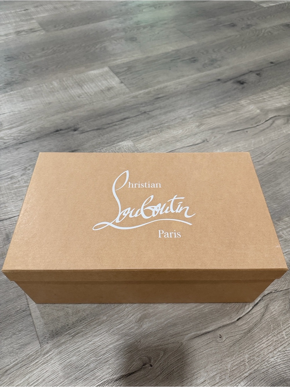 Christian Louboutin Tan Box with White Logo